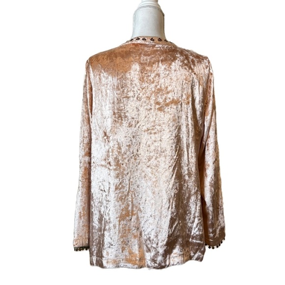 Soft Surroundings Beaded Embellishments Velvet Moroccan Slit Sides Large Petite - Picture 6 of 11